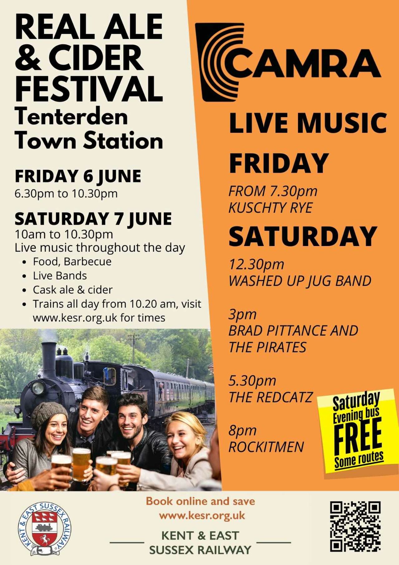 Updated poster for the Real Ale & Cider Festival at Tenterden Town Station.
