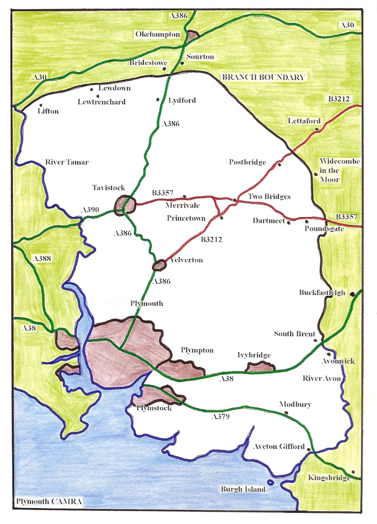 Detailed branch area map