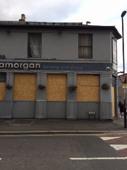 The Glamorgan, now boarded up, future uncertain.