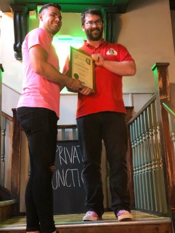 Presentation to Tiny Rebel Brewery for Cider of the Festival 2019.