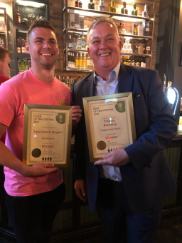 Winners of the 2019 Beer of the Festival and Cider of the Festival.