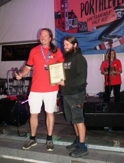 Joe from Firebrand & Altarnun Brewery receiving his awards