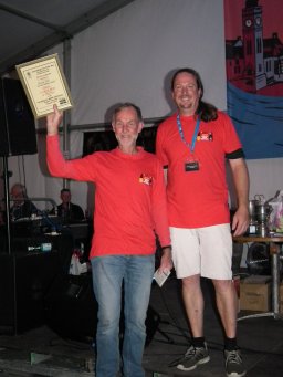 Simon picking up the Award on behalf of Tremethick Brewery