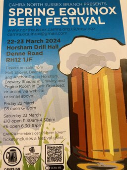 Poster for Spring Equinox beer festival March 22 & 23 2024