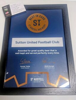 SUFC St Austell Brewery award