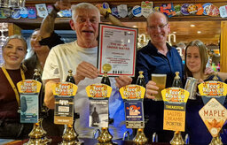 An engraved pewter tankard from the Richmond & Hounslow Branch committee together with Special Award Certificate from CAMRA.