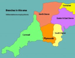 Devon and Cornwall branch map