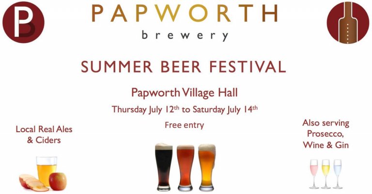 Poster for Papworth Beer Festival July 2018