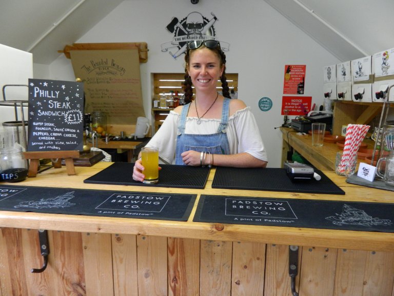 In the beer shop at Bearded Brewery