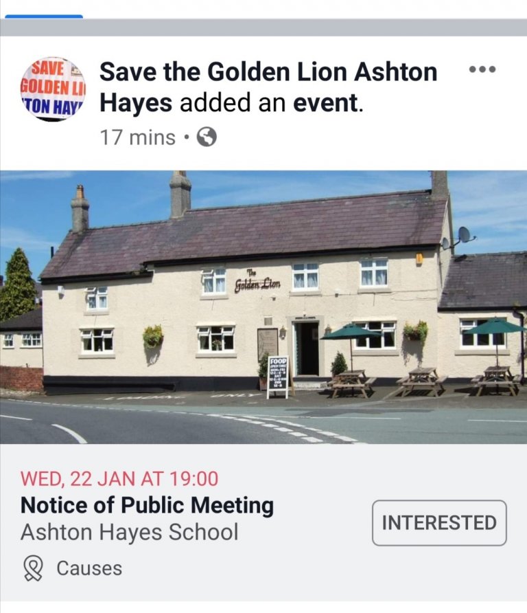 Golden Lion Ashton planning meeting