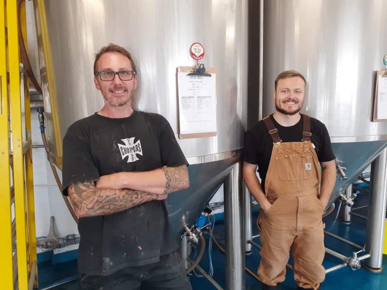 Congratulations to brewers Rob and Sam: the two new employees at Leigh on Sea Brewery 