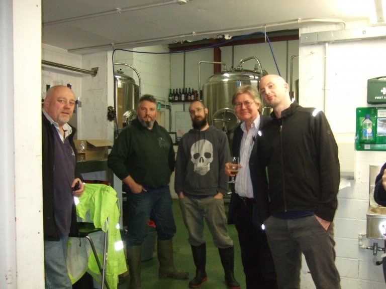 The Weird Beard brewers (centre left and right) entertain the London Tasting Panel