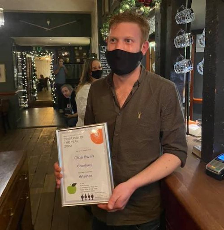 Landlord Phil receives his award amidst Tier 2 restrictions