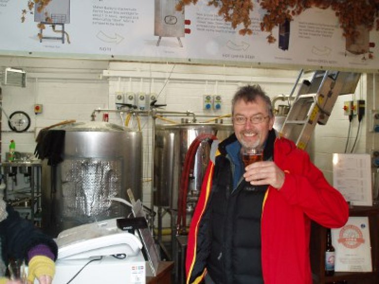 Ian samples the output from Town Mill Brewery