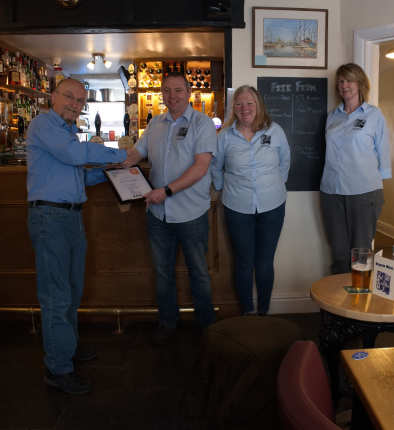 After a break for the Pandemic, we are at last able to give our 'Pub of the Year 2022' award, this year once again to Old Friends in Ulverston. Graham and Andrea Wilson once again receiving their certificate.