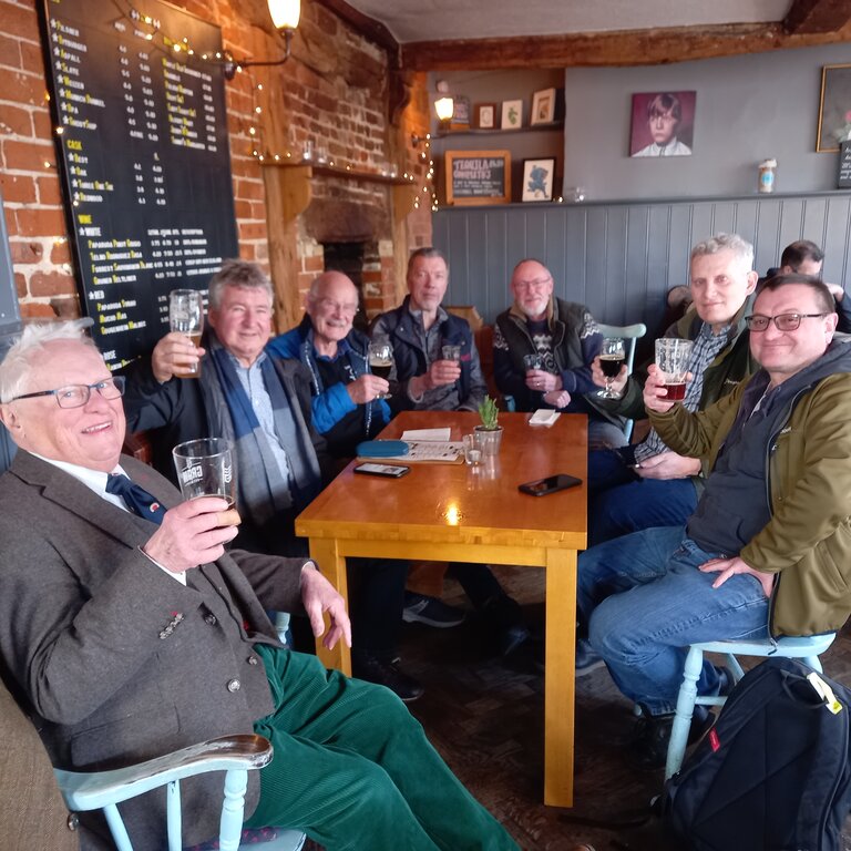 The Motley Crew from MAC at the Sread Eagle Ipswich, a Grain Brewery Pub. Grain brew in our area at Alburgh nr. Harleston