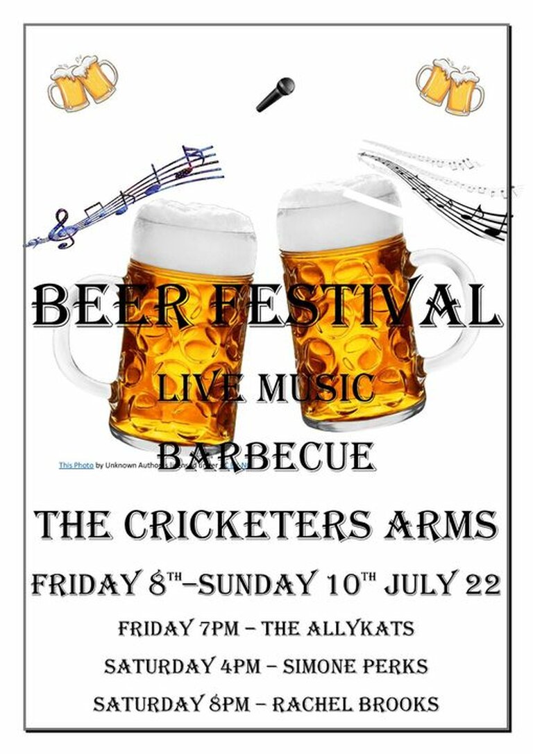 Cricketers' Arms Danbury Beer Festival Friday 8th - Sunday 10th July 2022