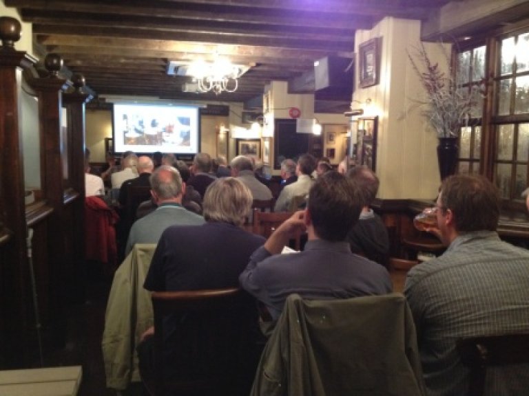 A full house of campaigners takes notes at CAMRA's seminar on saving London's pubs. 