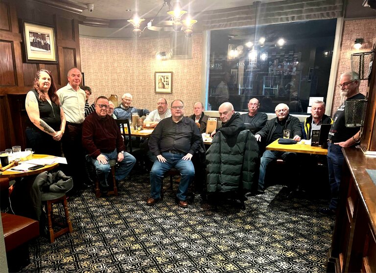 1st. revived Branch Meeting held at the Mill & Brook, Long Eaton on 22nd. Februaryy 2023.