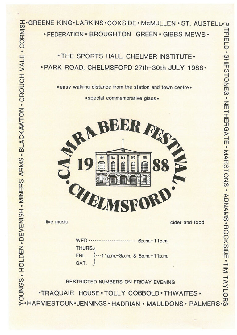 Program for 1988 Chelmsford Beer Festival