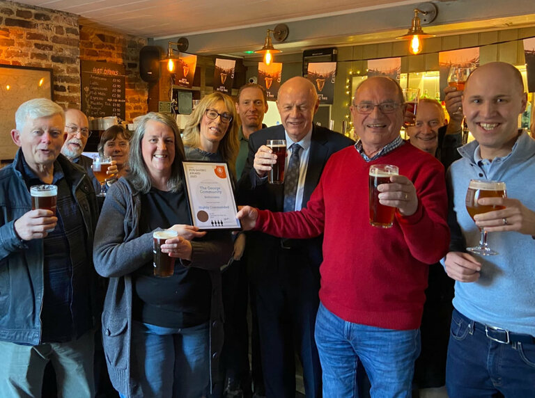 Presentation to the George on 9th February for their Community Pub Saving Award.