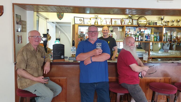 Branch members at the Queens Head, Clarencefield during the Eastern bus tour