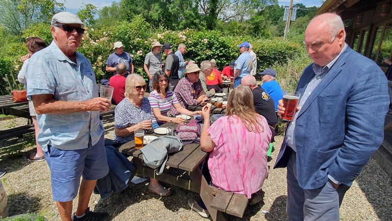 A bevy of otters enjoying the beer at the recent trip
(Picture courtesy of Peter Thompson ND CAMRA)
