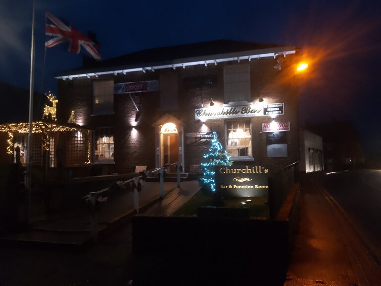 Churchills Bar decorated for Christmas