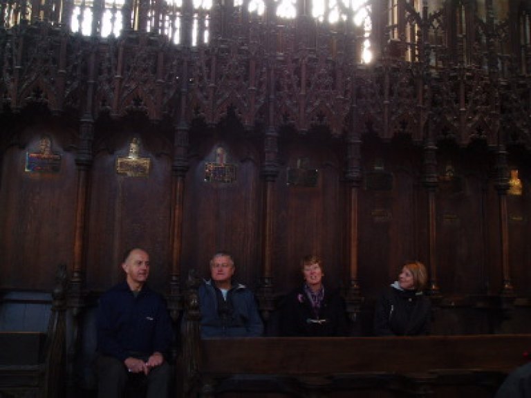 Boston Stump - The walkers contemplate lunch