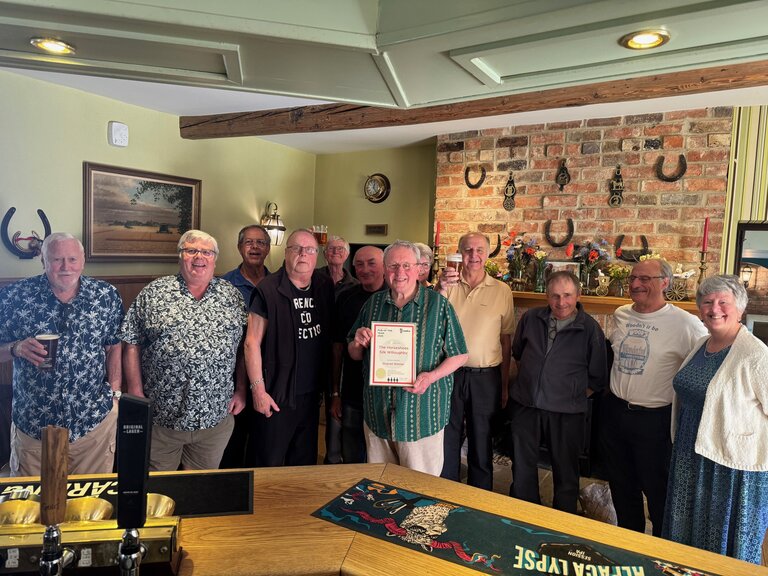 Paul Steer with members of Fenland CAMRA and locals.