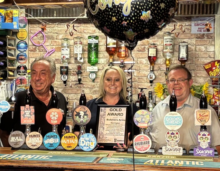 On Monday 28th February Holli Posnett the licensee of The Butchers Arms in Werrington was award a Branch Gold Award in recognition of the her hard work and dedication in opening this new city micro pub.

Holli has SIX handpumps available featuring an ever-changing range of top-quality real ales, including at least one LocAle, all consistently hitting high standards in the NBSS System.

With more than just “real ale” available, The Butchers also offers a range real cider, key keg craft and other traditional pub offerings. 

The Butchers has more than proved itself as a community venture with a diverse customer base, darts team, weekly quiz and a meat raffle. Holli and her micro team always have a warm welcome for customers old and new and it’s heartwarming to see such positive local support following the regrettable demise of The Ploughman.