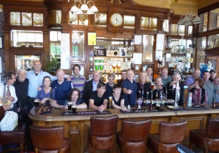 Dave Murphy centre right in short blue sleeved shirt and the team. Camden New Journal, 3rd September 2014.