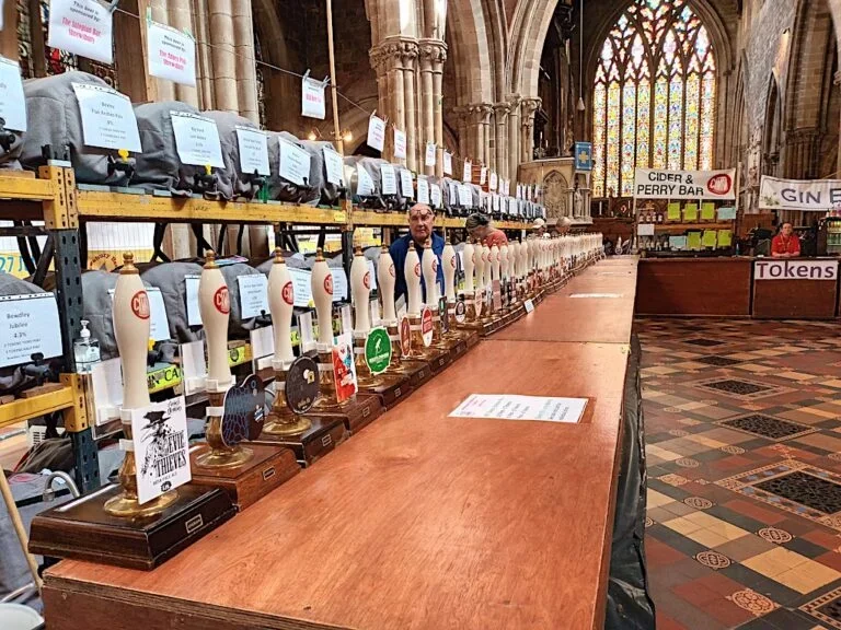 St Mary's church Shrewsbury when the beer festival is on St Mary's church Shrewsbury when the beer festival is on