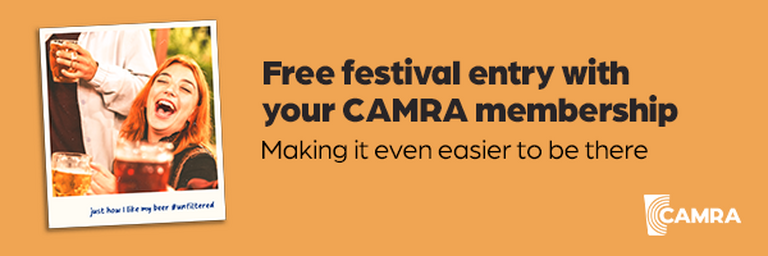 Free entry to CAMRA Beer Festivals for members banner Free entry to CAMRA Beer Festivals for members banner