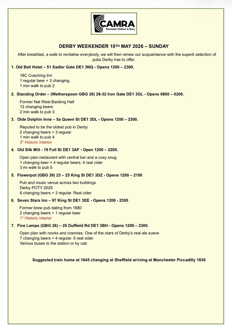Graphic Derby Weekender Sun 10 May 2026 Route