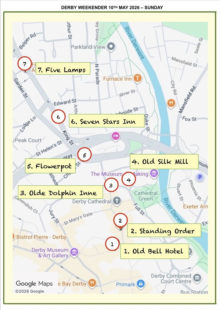 Graphic Derby Weekender Sun 10 May 2026 Map