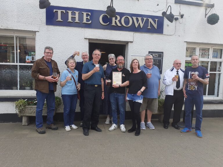 Fenland group outside the pub