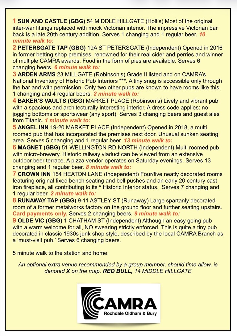 Stockport social Sat 18 July 2026 Itinerary