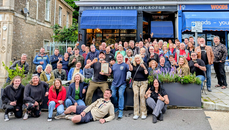 The presentation of the Bristol & District CAMRA Pub of the Year award for 2026 to the Fallen Tree Micropub in Clevedon The presentation of the Bristol & District CAMRA Pub of the Year award for 2026 to the Fallen Tree Micropub in Clevedon