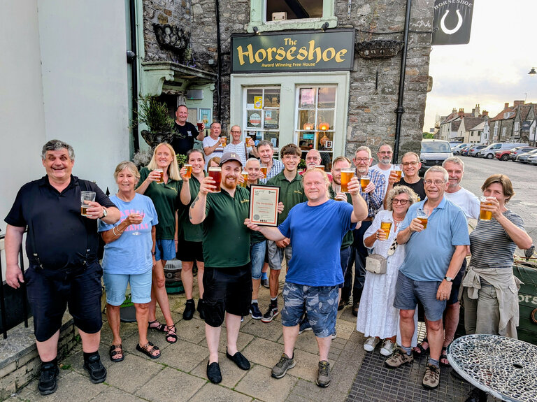 The presentation of the Bristol & District CAMRA Pub of the Year runner-up award for 2026 to the Horseshoe in Chipping Sodbury The presentation of the Bristol & District CAMRA Pub of the Year runner-up award for 2026 to the Horseshoe in Chipping Sodbury