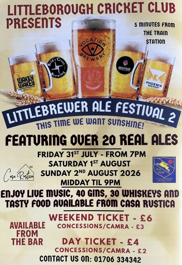 Littleborough Cricket Club Littlebrewer Ale Festival 2