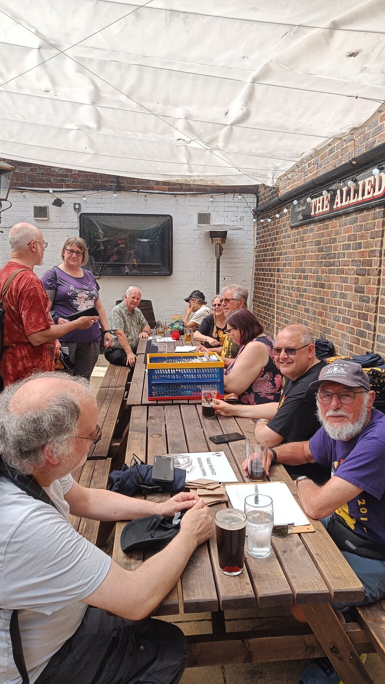 A view along the tables at the Ale Trail 2026 prize collection event.