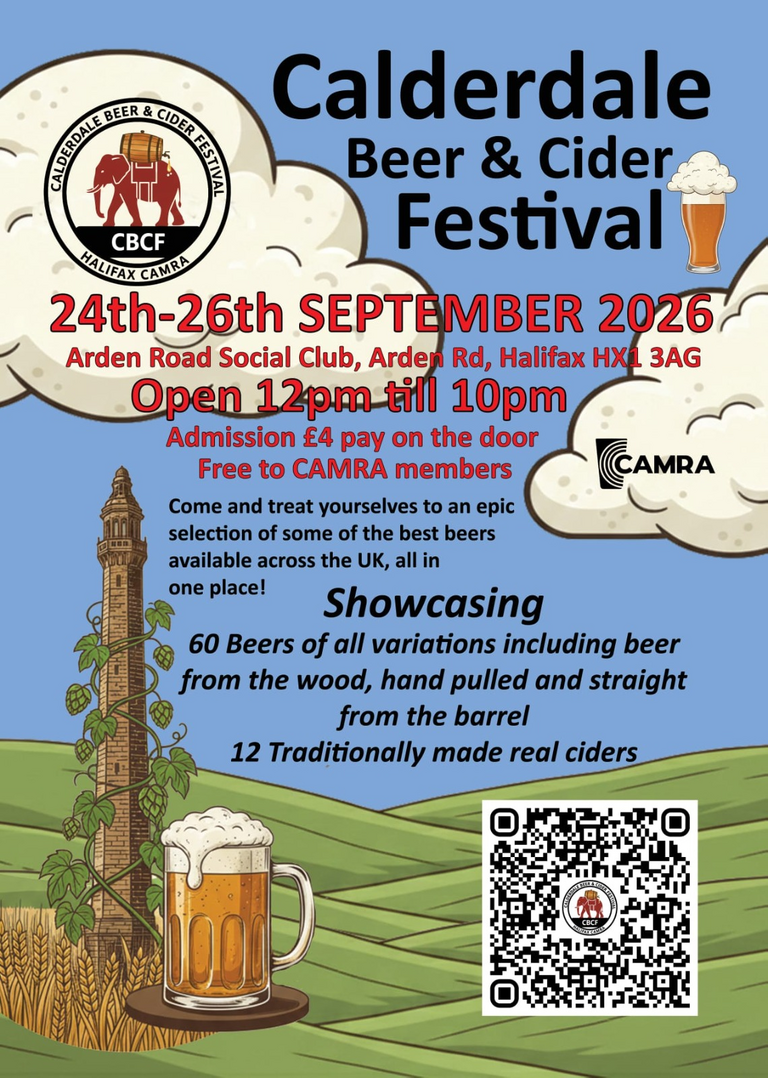 Calderdale Beer & Cider Festival24-26 Sept 2026 Calderdale Beer & Cider Festival24-26 Sept 2026