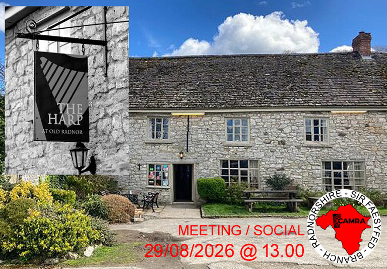 Radnor Branch meeting @ The Harp Old Radnor 29/08/26  1.00pm