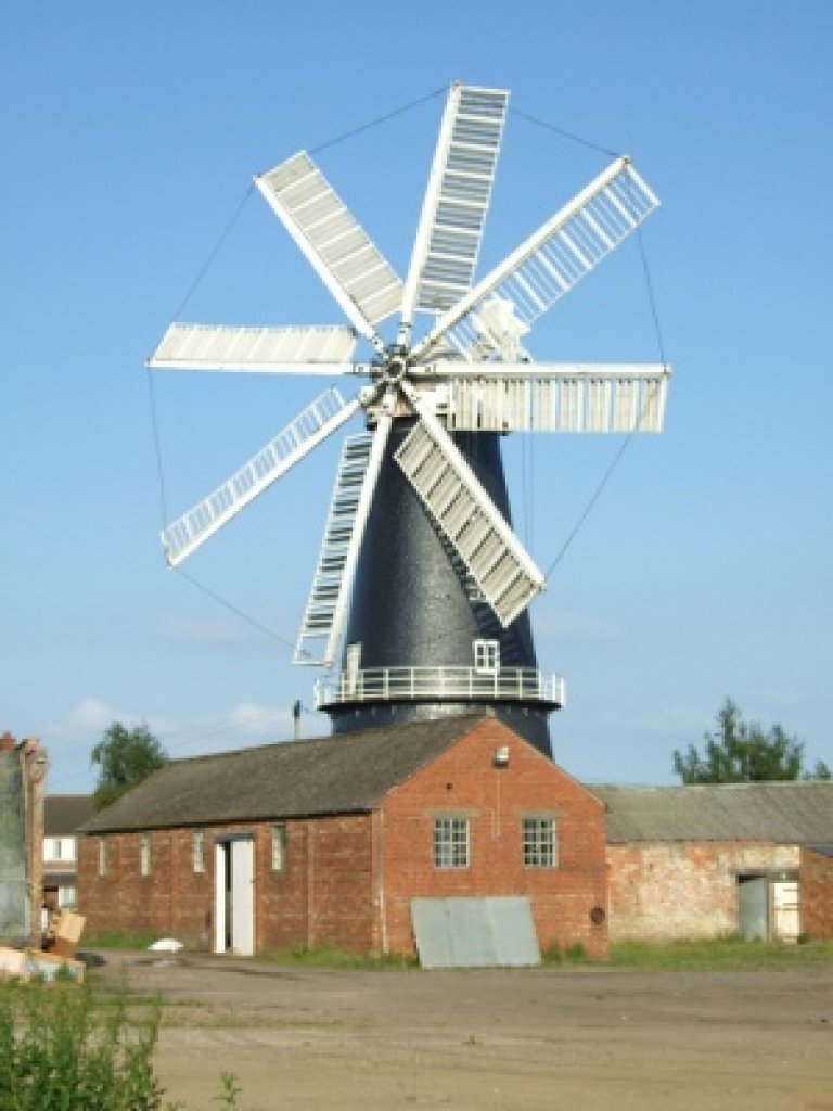 Windmill with the brewery building below